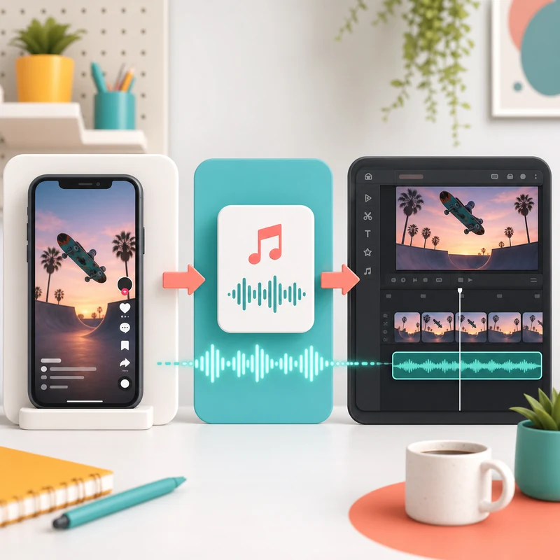 Workflow lấy âm thanh TikTok từ link public và import vào timeline CapCut
