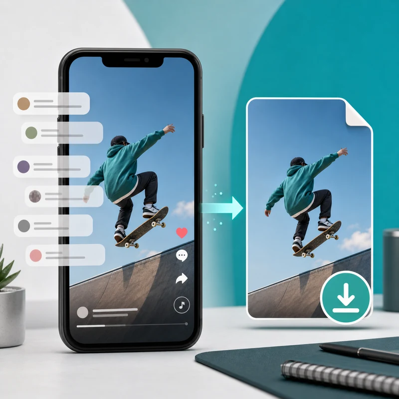 Cách tải video TikTok không dính bình luận và giao diện trên màn hình