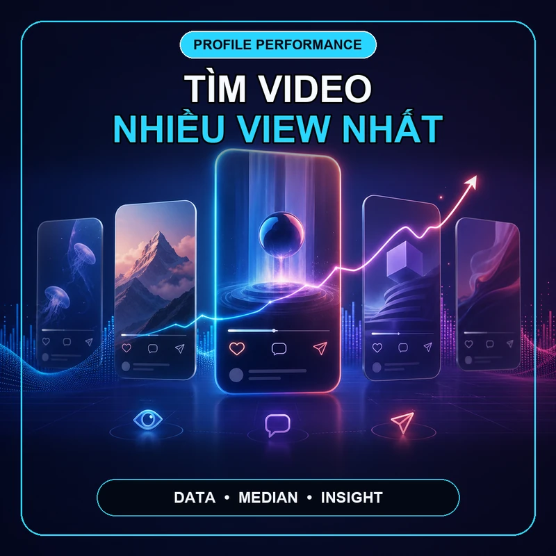 Các thẻ video và biểu đồ làm nổi bật bài đăng có hiệu suất cao trong một profile