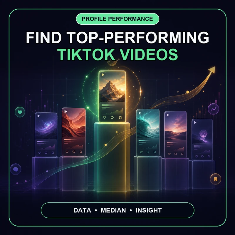A leading vertical video card highlighted beside a rising performance chart
