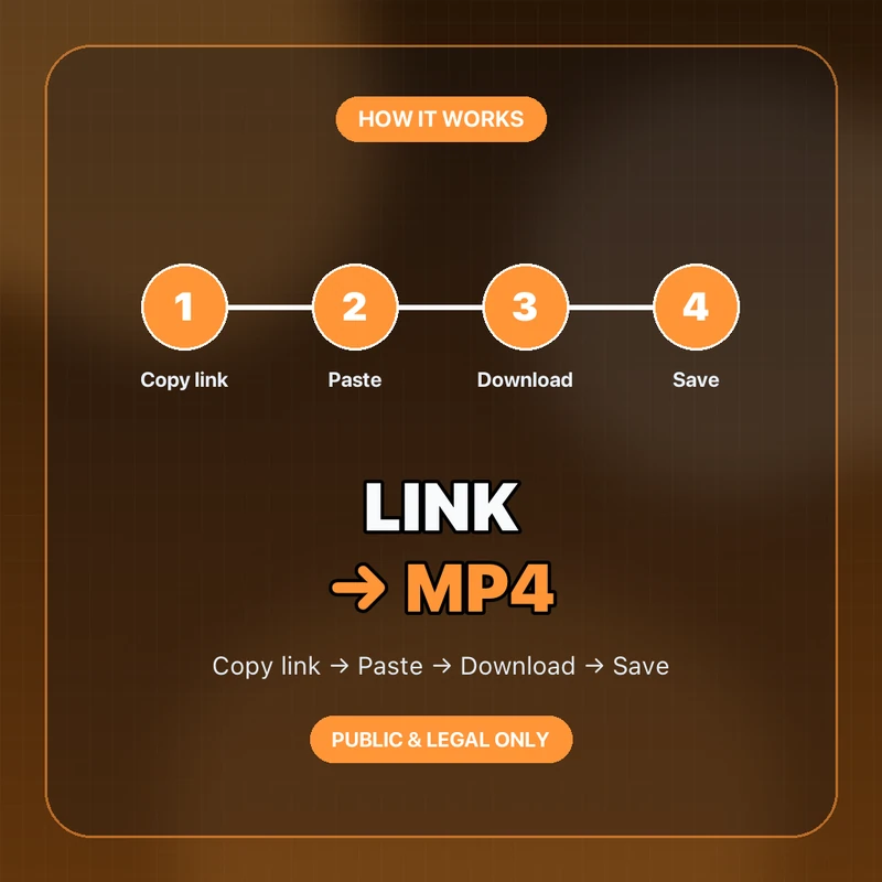 How it works: copy the public TikTok link, paste it into a web downloader, download, and save the MP4