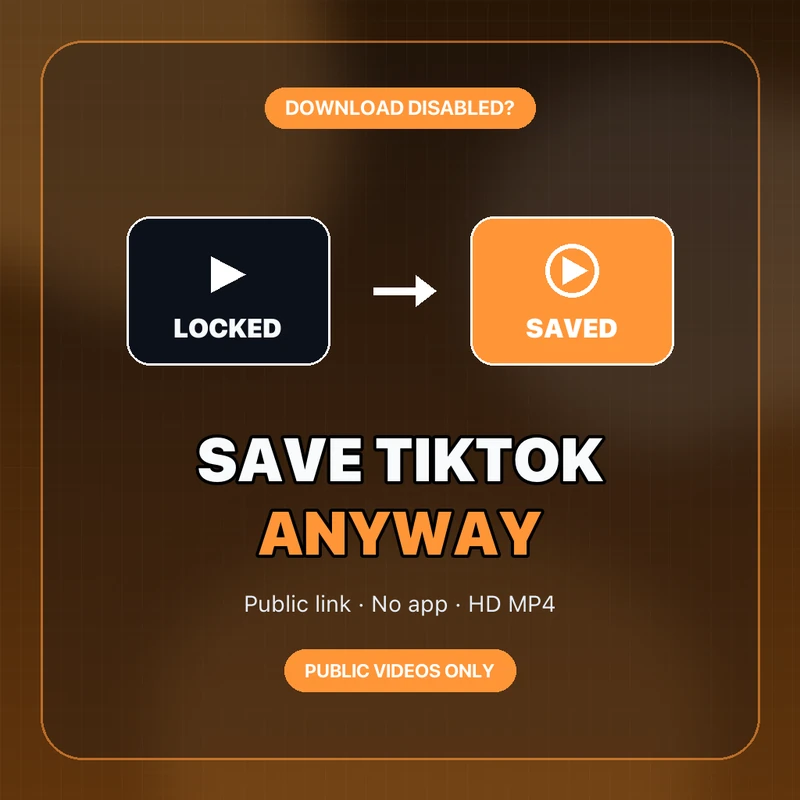 How to download a TikTok when the creator disabled downloads: use the public link to save an HD MP4