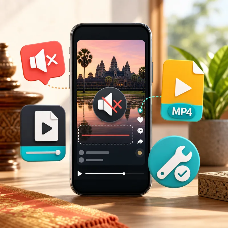 វីដេអូ TikTok download មកគ្មានសំឡេង និងវិធីពិនិត្យ audio MP4 browser