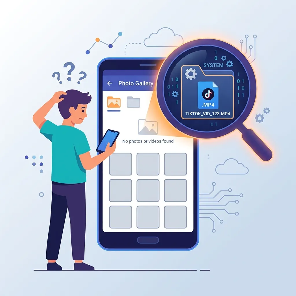 Sử dụng trình Quản lý File (File Manager) để tìm kiếm video TikTok bị ẩn trên Android